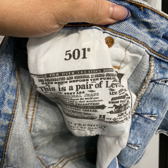 Levi’s 501® High Waist Ripped Cutoff Denim Shorts - Picture 8 of 8